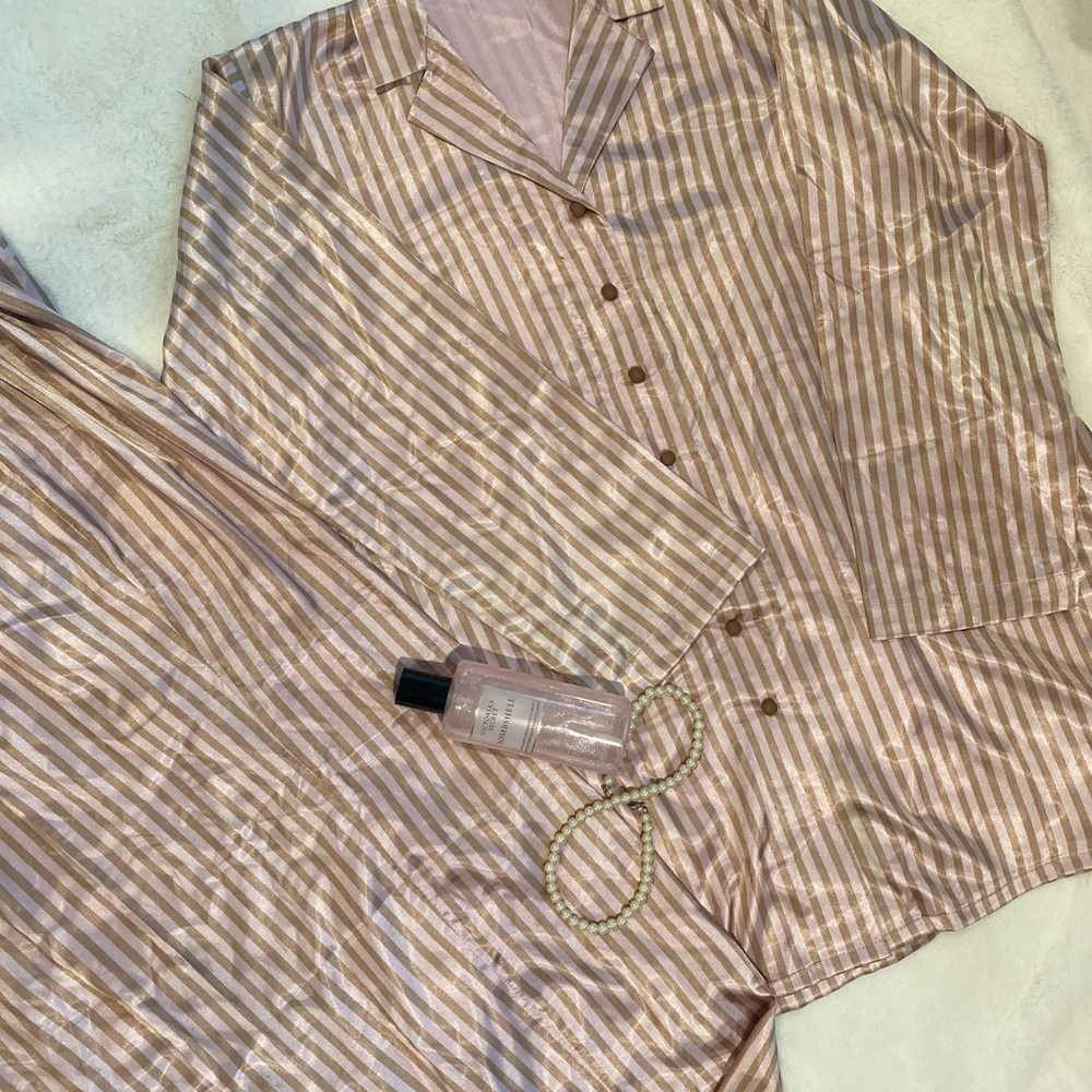 Unique champagne silk pajama set